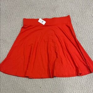 LOFT Bright Red Flared Mini Skirt